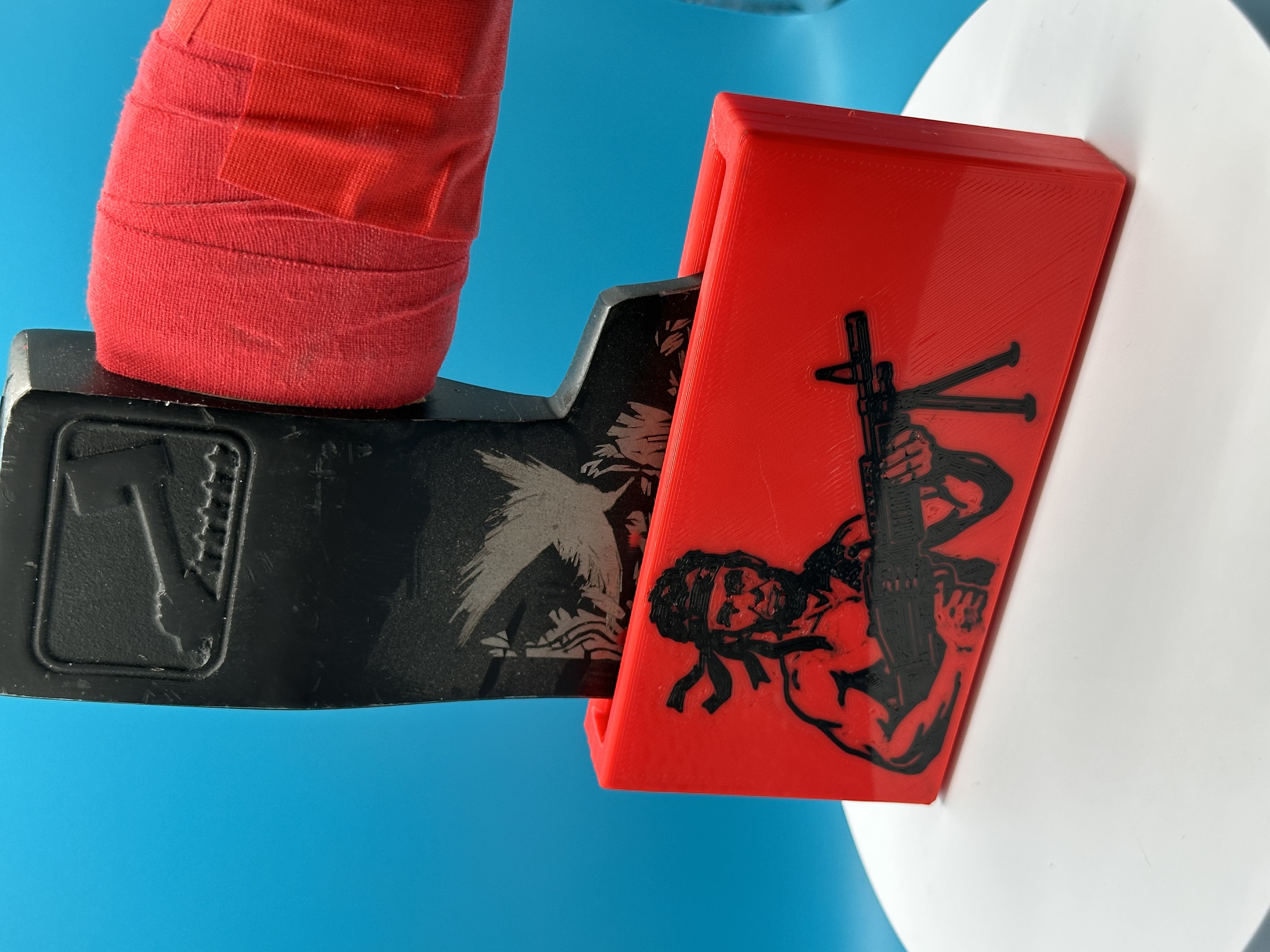 Sir Cuss A Lot red hatchet with Rambo engraving